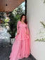 Baby Pink Designer Sharara Suit with ClothsVilla