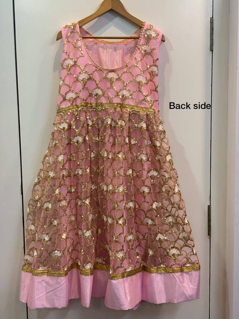Baby Pink Elegant Festive Net Anarkali Set ClothsVilla