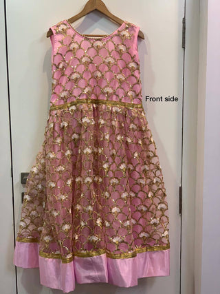 Baby Pink Elegant Festive Net Anarkali Set ClothsVilla