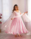 Baby Pink Elegant Georgette Zari & Real Mirror Work Anarkali Set – Fully Stitched Top, Pant & Dupatta with 4-Meter Flair ClothsVilla