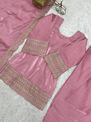 Baby Pink Glass Farshi Shalwar Set ClothsVilla
