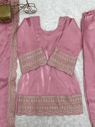 Baby Pink Glass Farshi Shalwar Set ClothsVilla