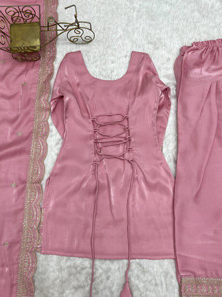 Baby Pink Glass Farshi Shalwar Set ClothsVilla