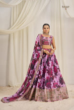 Load image into Gallery viewer, Baby Pink Printed Organza Semi-Stitch Lehenga Choli with Zari, Dori, and Sequins Work ClothsVilla