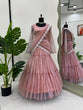 Load image into Gallery viewer, Baby Pink Ready-to-Wear Twill Organza Lehenga Saree ClothsVilla