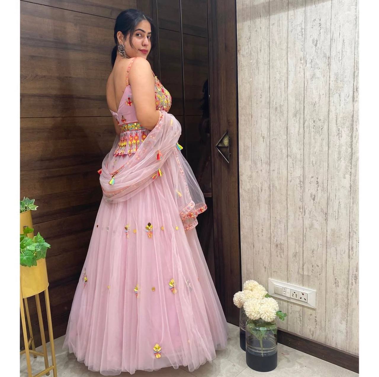 Baby Pink Redefine Grace This Wedding Season with Our Exquisite Lehenga Set Secondary image