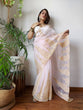 Load image into Gallery viewer, Baby Pink Semi-Pure Organza Saree with Exquisite Lucknowi Work &amp; Matching Blouse ClothsVilla