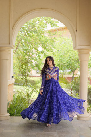 Bandhani Kutchi Patchwork Gown ClothsVilla
