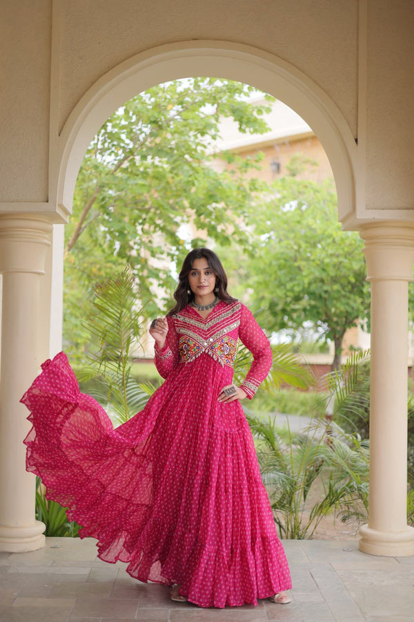 Bandhani Kutchi Patchwork Gown ClothsVilla