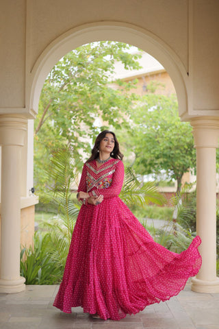 Bandhani Kutchi Patchwork Gown ClothsVilla