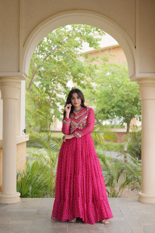 Bandhani Kutchi Patchwork Gown ClothsVilla