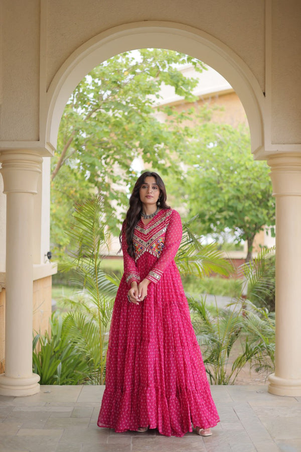 Bandhani Kutchi Patchwork Gown ClothsVilla