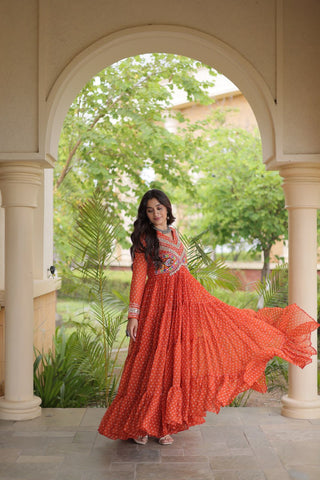 Bandhani Kutchi Patchwork Gown ClothsVilla