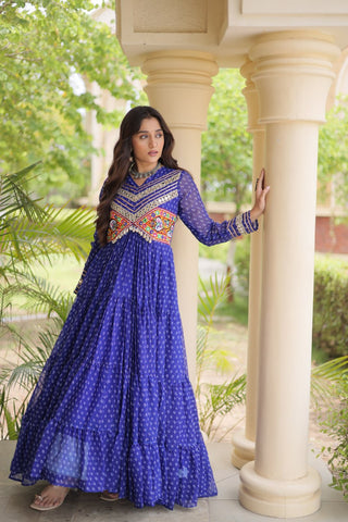 Bandhani Kutchi Patchwork Gown ClothsVilla