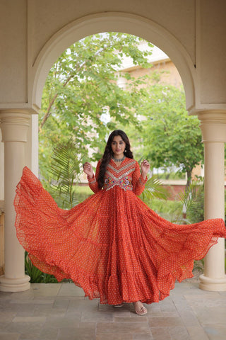 Bandhani Kutchi Patchwork Gown ClothsVilla