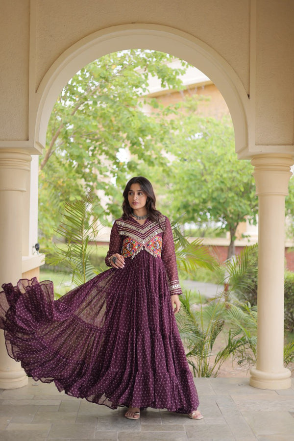 Bandhani Kutchi Patchwork Gown ClothsVilla