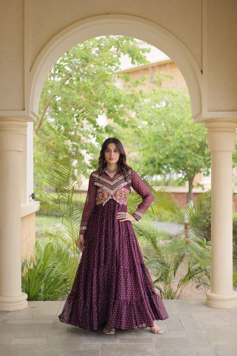 Bandhani Kutchi Patchwork Gown ClothsVilla Main image