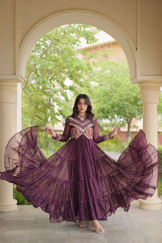 Bandhani Kutchi Patchwork Gown ClothsVilla