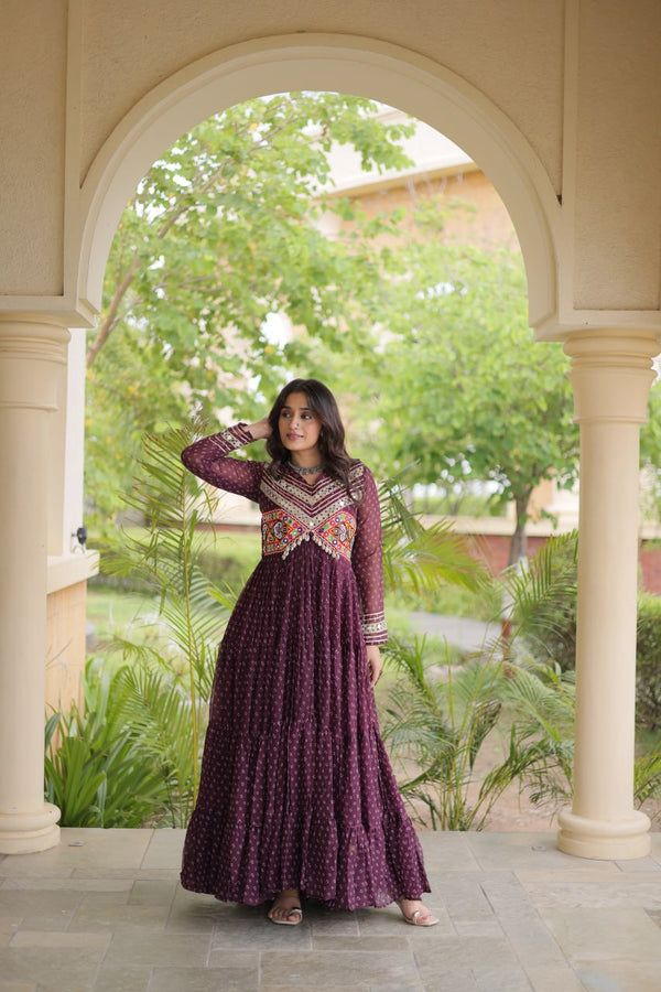 Bandhani Kutchi Patchwork Gown ClothsVilla