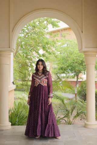 Bandhani Kutchi Patchwork Gown ClothsVilla