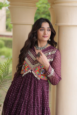 Bandhani Kutchi Patchwork Gown ClothsVilla