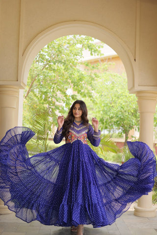 Bandhani Kutchi Patchwork Gown ClothsVilla