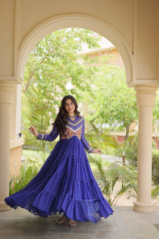 Bandhani Kutchi Patchwork Gown ClothsVilla