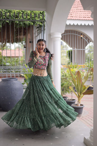 Bandhani Print Georgette Lehenga Choli ClothsVilla