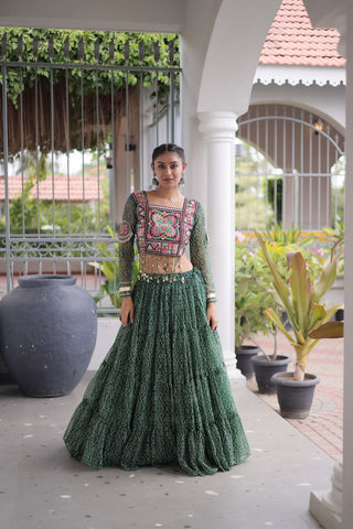 Bandhani Print Georgette Lehenga Choli ClothsVilla