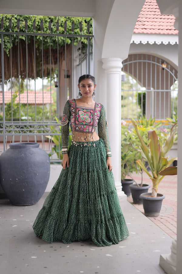 Bandhani Print Georgette Lehenga Choli ClothsVilla