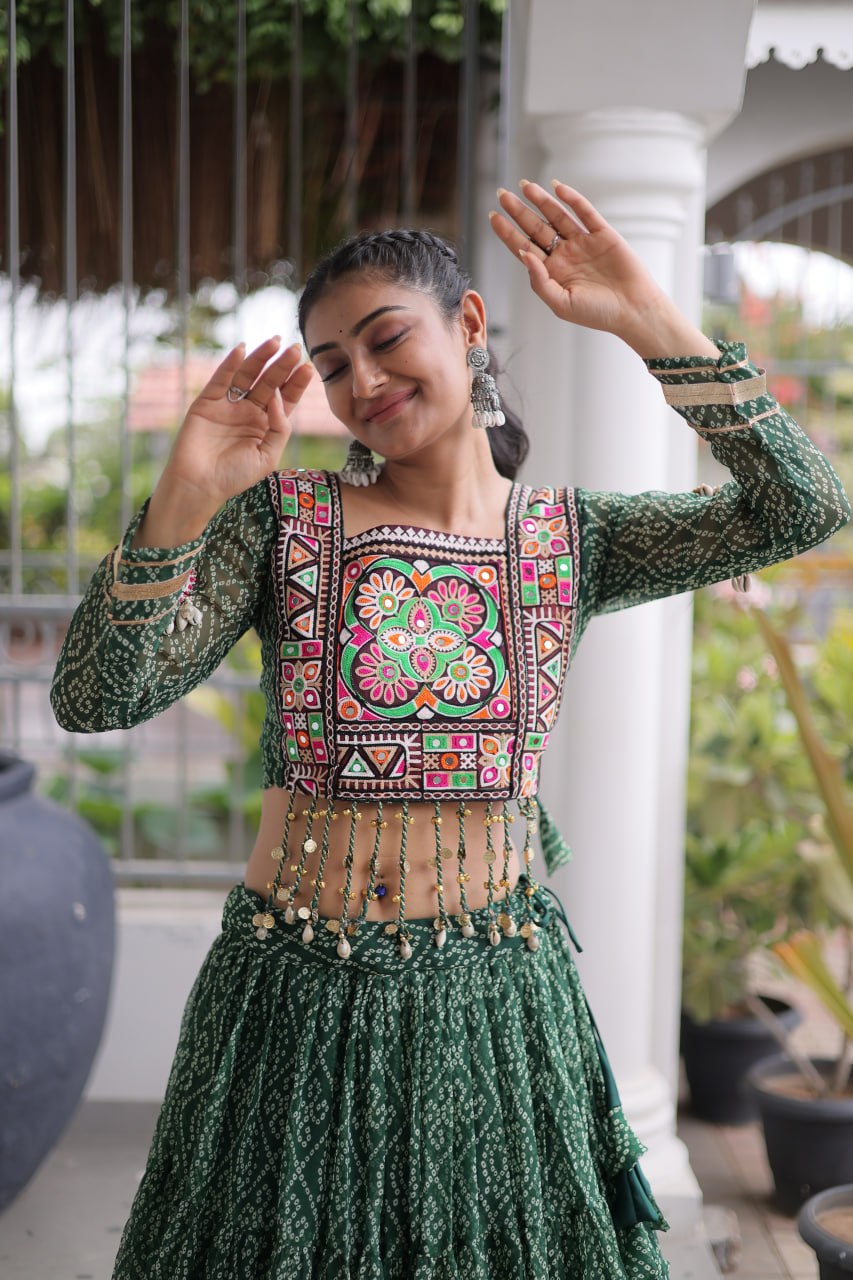 Bandhani Print Georgette Lehenga Choli ClothsVilla