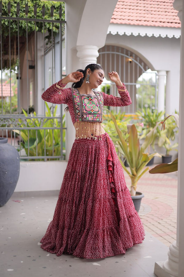 Bandhani Print Georgette Lehenga Choli ClothsVilla