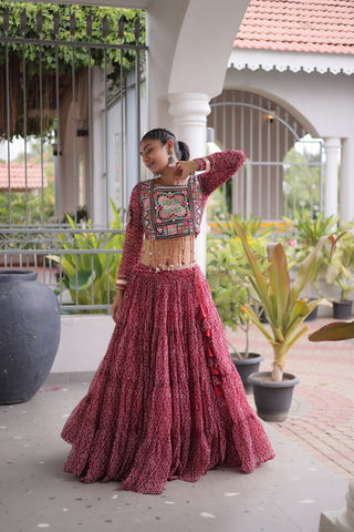 Bandhani Print Georgette Lehenga Choli ClothsVilla