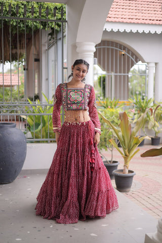 Bandhani Print Georgette Lehenga Choli ClothsVilla