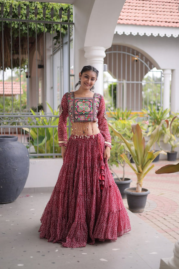 Bandhani Print Georgette Lehenga Choli ClothsVilla