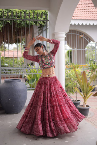 Bandhani Print Georgette Lehenga Choli ClothsVilla