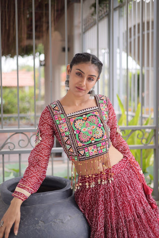 Bandhani Print Georgette Lehenga Choli ClothsVilla