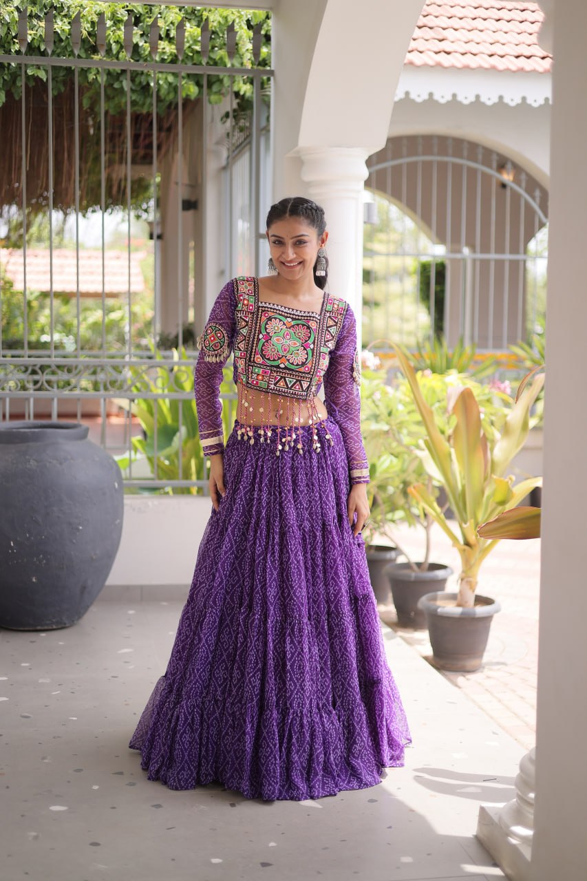 Bandhani Print Georgette Lehenga Choli ClothsVilla