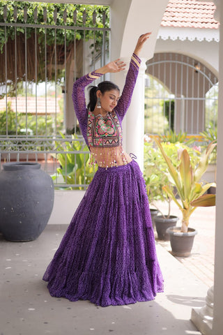 Bandhani Print Georgette Lehenga Choli ClothsVilla