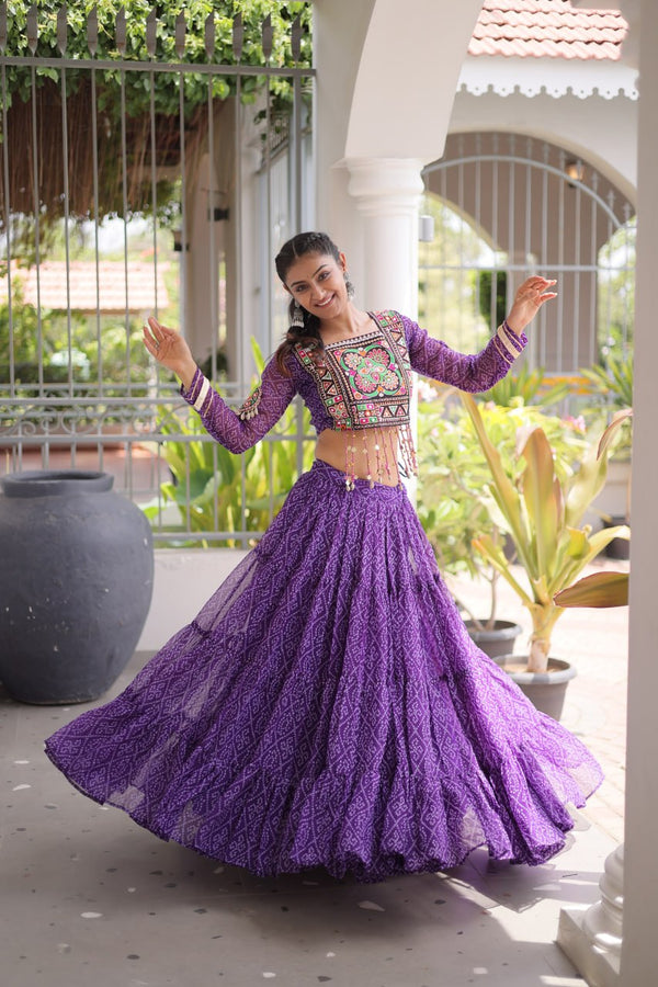 Bandhani Print Georgette Lehenga Choli ClothsVilla