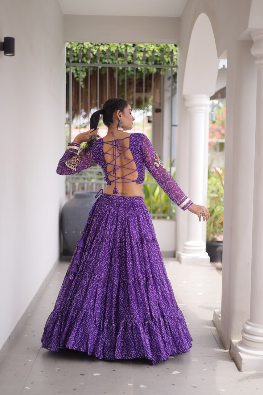 Bandhani Print Georgette Lehenga Choli ClothsVilla
