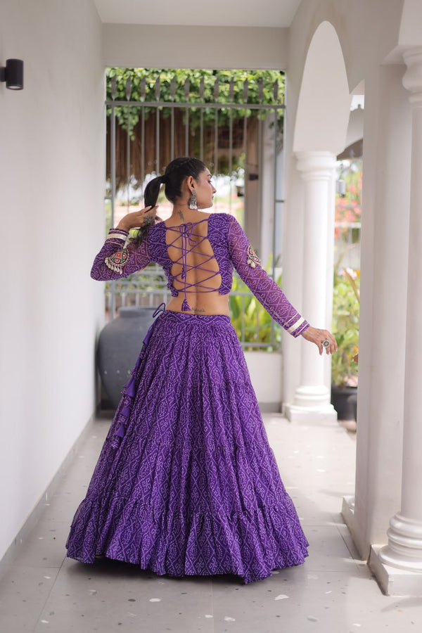 Bandhani Print Georgette Lehenga Choli ClothsVilla