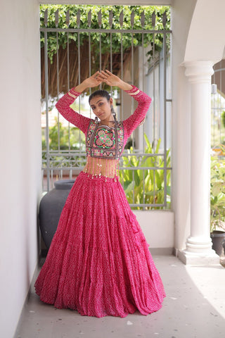 Bandhani Print Georgette Lehenga Choli ClothsVilla