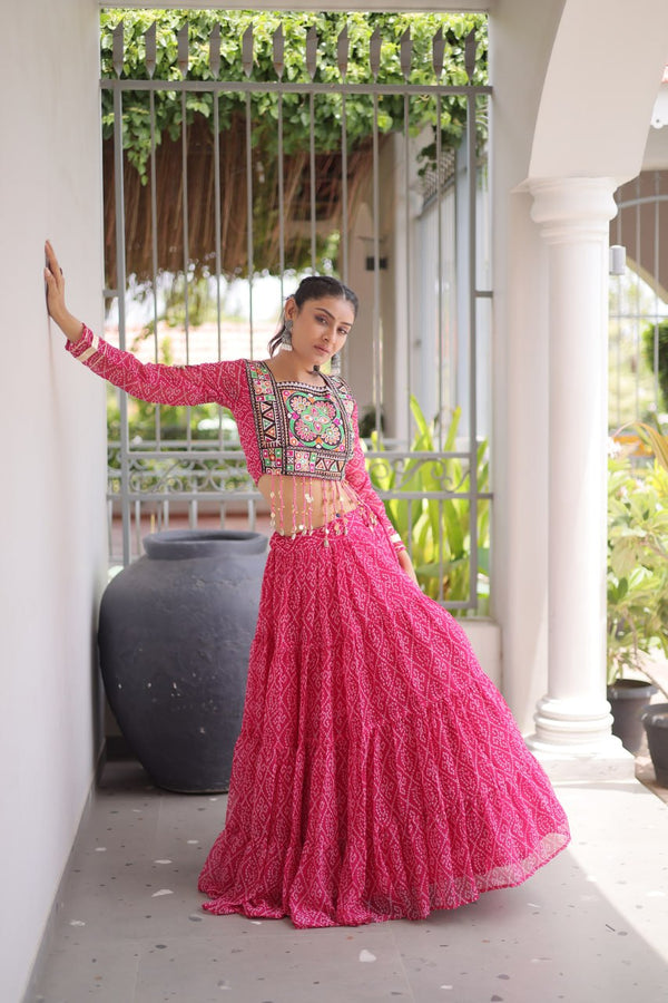Bandhani Print Georgette Lehenga Choli ClothsVilla
