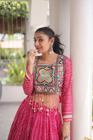 Bandhani Print Georgette Lehenga Choli ClothsVilla