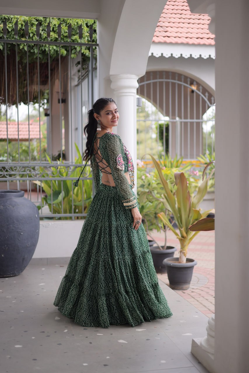 Bandhani Print Georgette Lehenga Choli ClothsVilla