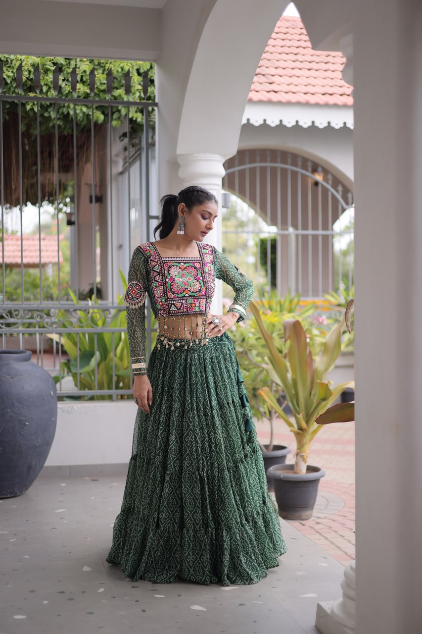 Bandhani Print Georgette Lehenga Choli ClothsVilla