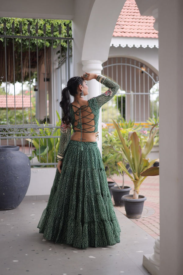 Bandhani Print Georgette Lehenga Choli ClothsVilla