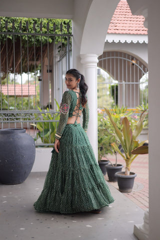 Bandhani Print Georgette Lehenga Choli ClothsVilla