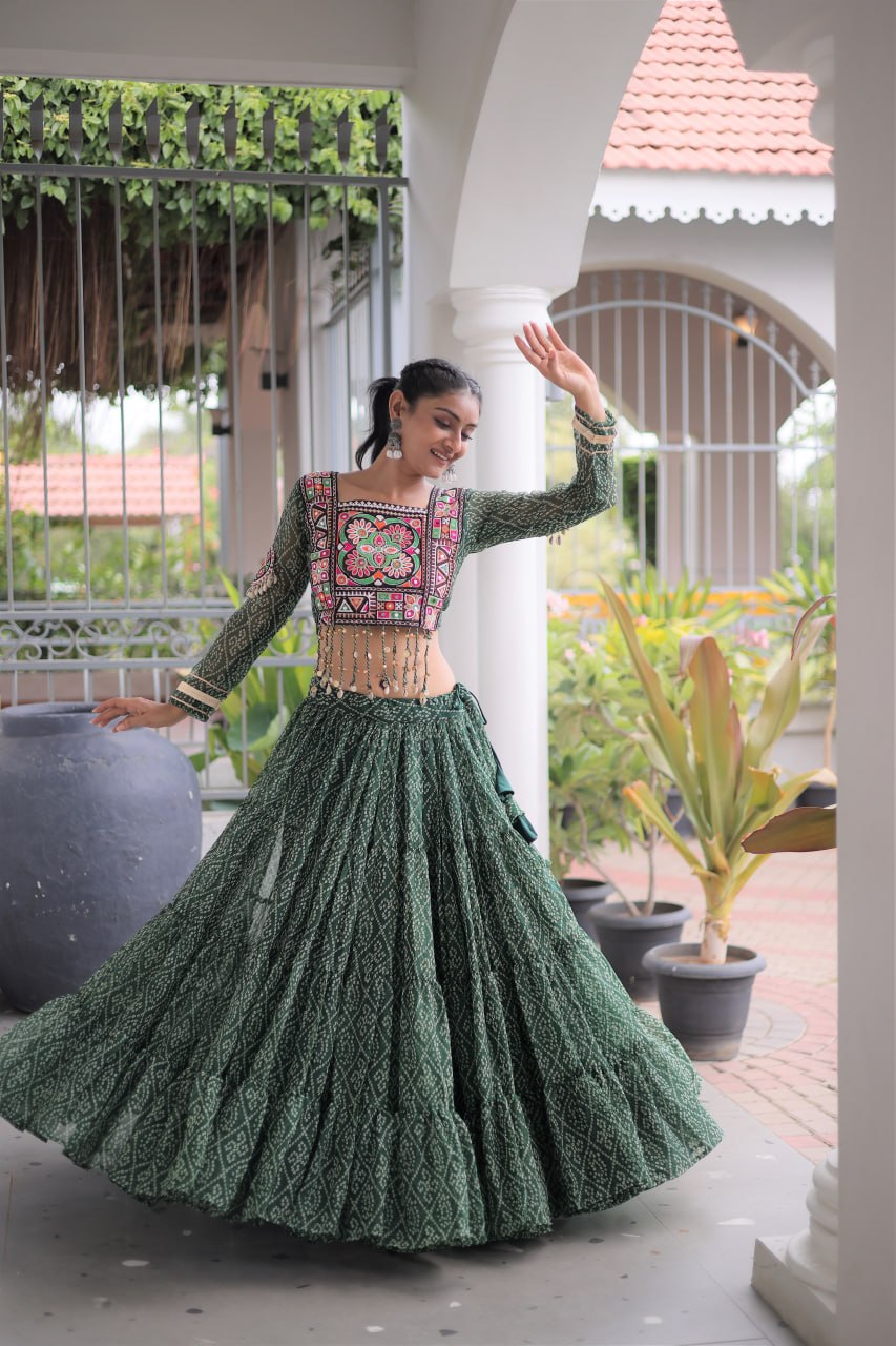 Bandhani Print Georgette Lehenga Choli ClothsVilla